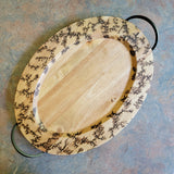 17" oval platter or tray with handles