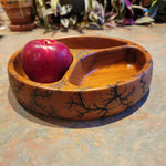 8.75” teak 3-section tray