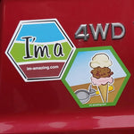 I'm a and ice cream lover magnet on car